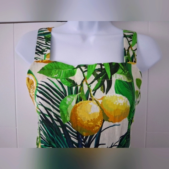 NWT Bellambra/ 🍋Lemon🍋 Made In Italy/ Tropical Sleeveless Dress/ Size US S - Picture 7 of 15